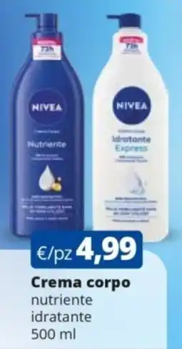 Acqua & Sapone NIVEA Crema corpo nutriente idratante offerta