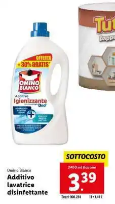 Lidl Omino Bianco Additivo lavatrice disinfettante offerta
