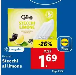 Lidl Gelatelli Stecchi al limone offerta