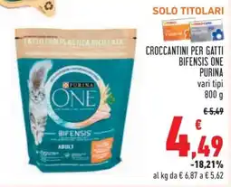 Conad CROCCANTINI PER GATTI BIFENSIS ONE PURINA offerta