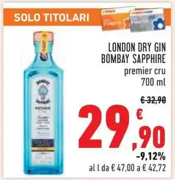 Conad London Dry Gin Bombay Sapphire offerta