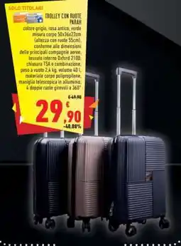 Conad TROLLEY CON RUOTE PARAH offerta