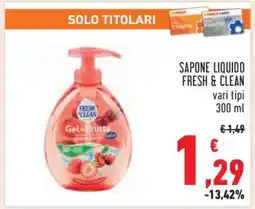 Conad Sapone Liquido Fresh & Clean offerta