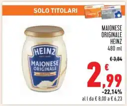 Conad Maionese Originale Heinz offerta