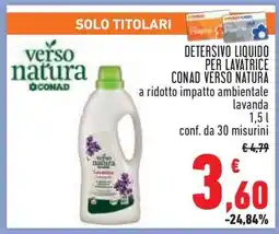 Conad Detersivo Liquido per Lavatrice Conad Verso Natura offerta