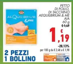 Conad PETTO DI POLLO, DI TACCHINO AEQUILIBRIUM & ME AIA offerta
