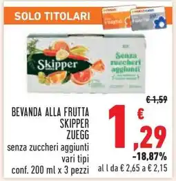 Conad Bevanda alla frutta Skipper Zuegg offerta