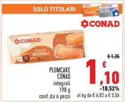 Conad PLUMCAKE CONAD integrali offerta