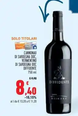 Conad Cannonau di Sardegna DOC, Vermentino di Sardegna DOC Diffidente offerta