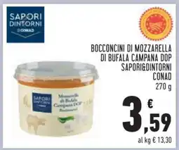 Conad BOCCONCINI DI MOZZARELLA DI BUFALA CAMPANA DOP SAPORI&DINTORNI CONAD offerta