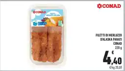 Conad FILETTI DI MERLUZZO D'ALASKA PANATI CONAD offerta
