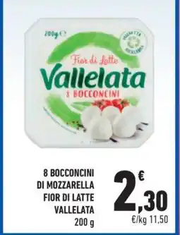 Conad 8 BOCCONCINI DI MOZZARELLA FIOR DI LATTE VALLELATA offerta