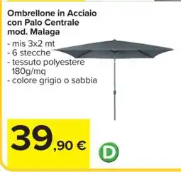 Carrefour Ombrellone in Acciaio con Palo Centrale mod. Malaga offerta