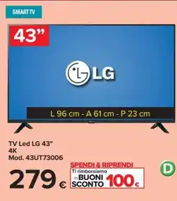Carrefour TV Led LG 43” offerta