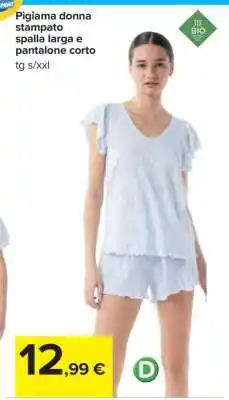 Carrefour Pigiama donna stampato offerta