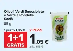 Carrefour Olive Verdi Snocciolate o Verdi a Rondelle Saclà offerta