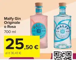 Carrefour Malfy Gin Originale o Rosa offerta