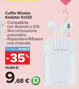 Carrefour Cuffie Wireles Koolstar Ks120 offerta