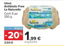 Carrefour Uova Antibiotic Free Le Naturelle offerta