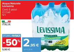 Carrefour Acqua Naturale Levissima offerta