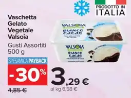 Carrefour Vaschetta Gelato Vegetale Valsoia offerta