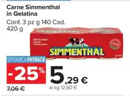 Carrefour Carne Simmenthal in Gelatina offerta