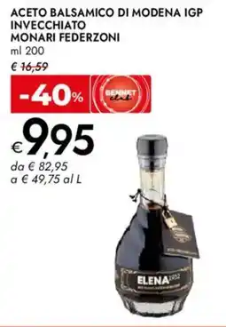 Bennet Aceto balsamico di modena igp invecchiato MONARI FEDERZONI offerta