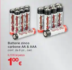 KiK Batterie zinco carbone aa & aaa conf. da cad. offerta