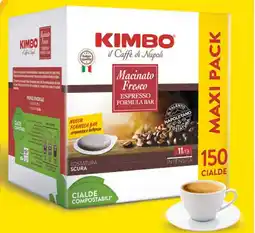 Extra Supermercati Kimbo il caffè di napoli macinato fresco 150 cialde compostabili offerta