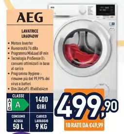 Unieuro AEG LAVATRICE LR6G940W offerta