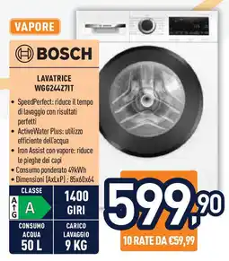 Unieuro BOSCH LAVATRICE WGG244Z7IT offerta