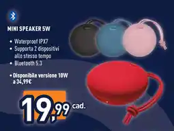 Unieuro MINI SPEAKER 5W offerta