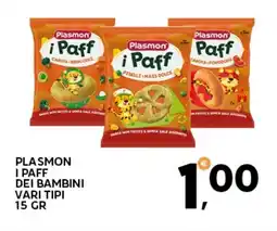 Extra Supermercati Plasmon i paff dei bambini vari tipi offerta
