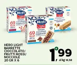 Extra Supermercati Hero light barrette cioccolato/ frutti rossi/ nocciole offerta
