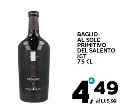 Extra Supermercati Baglio al sole primitivo del salento igt offerta