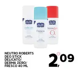 Extra Supermercati Neutro roberts deo stick delicato/ derma zero/ fresco offerta
