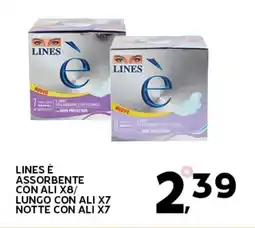 Extra Supermercati Lines è assorbente con ali x8/ lungo con ali x7 notte con ali x7 offerta