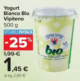 Carrefour Market Yogurt Bianco Bio Vipiteno offerta