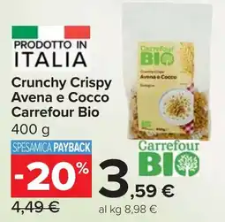 Carrefour Market Crunchy Crispy Avena e Cocco Carrefour Bio offerta