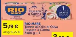 Carrefour RIO MARE Tonno all'Olio di Oliva Pescato a Canna offerta