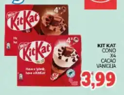 Eté Kit kat cono x4 cacao vaniglia offerta