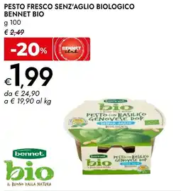 Bennet Pesto fresco senz'aglio biologico BENNET BIO offerta