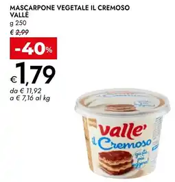Bennet Mascarpone vegetale il cremoso VALLÉ offerta