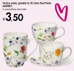 Bennet Tazza mug, jumbo o tè con piattino audrey offerta