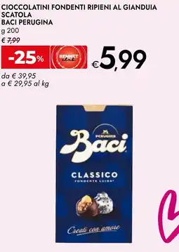 Bennet Cioccolatini fondenti ripieni al gianduia scatola BACI PERUGINA offerta