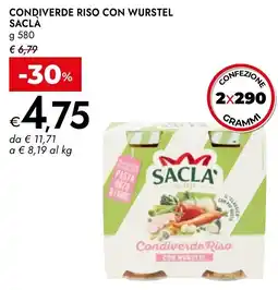 Bennet Condiverde riso con wurstel SACLA offerta