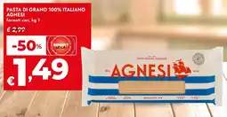 Bennet Pasta di grano 100% italiano AGNESI offerta