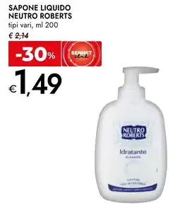 Bennet Sapone liquido NEUTRO ROBERTS offerta