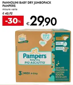 Bennet Pannolini baby dry jumbopack PAMPERS offerta