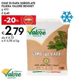 Bennet Cime di rapa surgelate filiera valore BENNET offerta